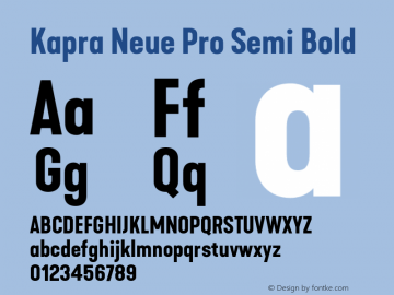 Kapra Neue Pro Semi Bold Version 1.000;PS 001.000;hotconv 1.0.88;makeotf.lib2.5.64775图片样张