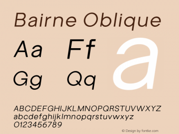 Bairne Oblique Version 1.000;FEAKit 1.0图片样张