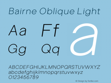 Bairne Oblique Light Version 1.000;FEAKit 1.0图片样张