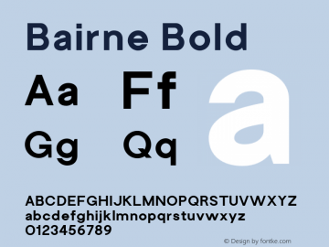 Bairne Bold Version 1.000;FEAKit 1.0图片样张