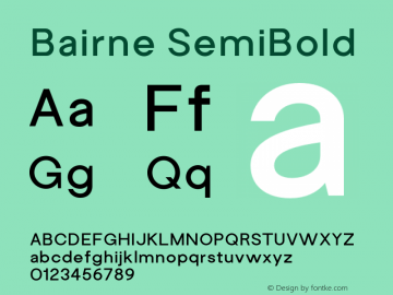 Bairne SemiBold Version 1.000;FEAKit 1.0图片样张