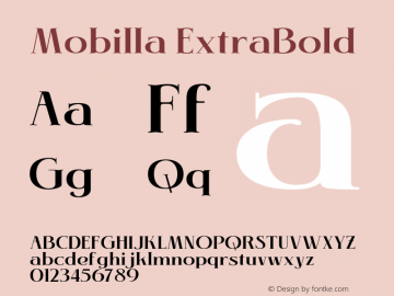 Mobilla ExtraBold Version 1.000;hotconv 1.0.109;makeotfexe 2.5.65596图片样张