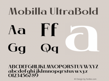 Mobilla UltraBold Version 1.000;hotconv 1.0.109;makeotfexe 2.5.65596图片样张