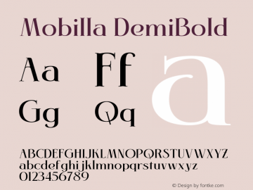 Mobilla DemiBold Version 1.000;hotconv 1.0.109;makeotfexe 2.5.65596图片样张