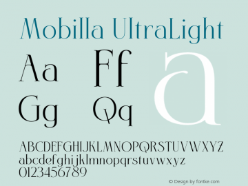 Mobilla UltraLight Version 1.000;hotconv 1.0.109;makeotfexe 2.5.65596图片样张