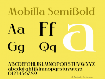 Mobilla SemiBold Version 1.000图片样张