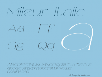 Mileur Italic Version 1.000图片样张