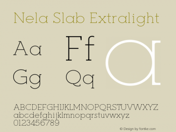 Nela Slab Extralight Version 1.000;FEAKit 1.0图片样张