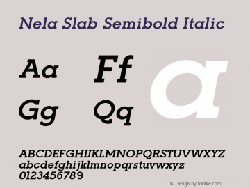 Nela Slab Semibold Italic Version 1.000;FEAKit 1.0图片样张