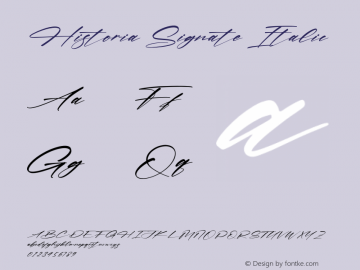 Historia Signate Italic Version 1.00;January 10, 2022;FontCreator 13.0.0.2683 64-bit图片样张