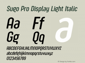 SugoProDisplay-LightItalic 1.000图片样张