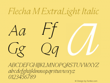 Flecha M ExtraLight Italic Version 2.002图片样张