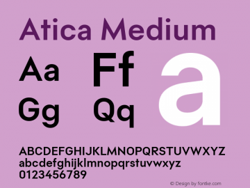 Atica Medium Version 1.000图片样张