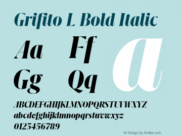 Grifito L Bold Italic Version 2.002图片样张