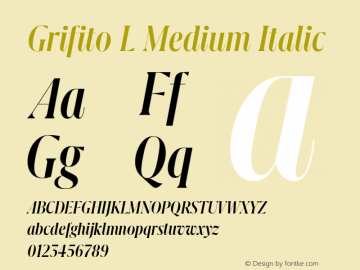 Grifito L Medium Italic Version 2.002图片样张