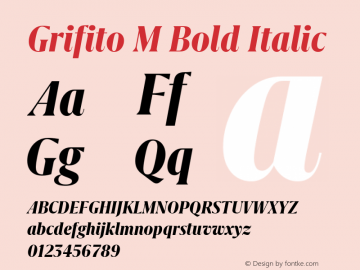 Grifito M Bold Italic Version 2.002图片样张