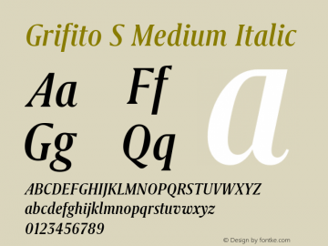 Grifito S Medium Italic Version 2.002图片样张