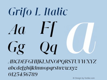 Grifo L Italic Version 2.002图片样张