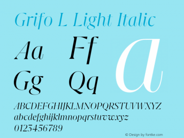 Grifo L Light Italic Version 2.002图片样张