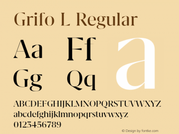 Grifo L Font Grifo L Regular Font GrifoL Regular Font Grifo L