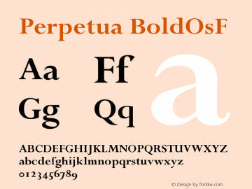 Perpetua BoldOsF Version 001.000图片样张