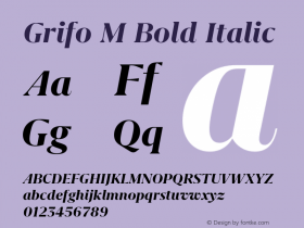 Grifo M Bold Italic Version 2.002图片样张