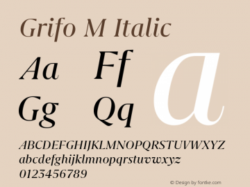 Grifo M Italic Version 2.002图片样张