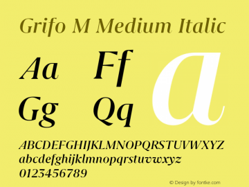 Grifo M Medium Italic Version 2.002图片样张
