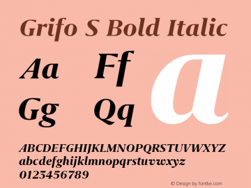 Grifo S Bold Italic Version 2.002图片样张