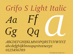 Grifo S Light Italic Version 2.002图片样张
