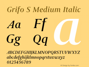 Grifo S Medium Italic Version 2.002图片样张