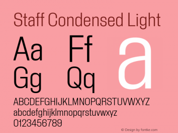 Staff Condensed Light Version 1.004图片样张