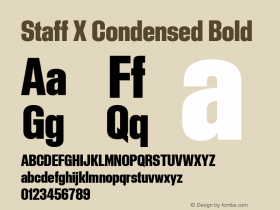 Staff X Condensed Bold Version 1.004图片样张