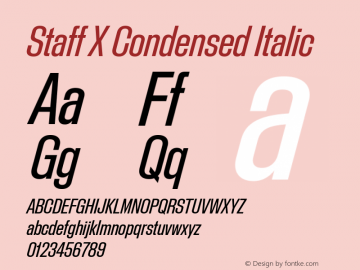Staff X Condensed Italic Version 1.004图片样张