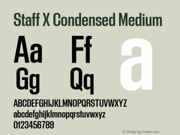 Staff X Condensed Medium Version 1.004图片样张