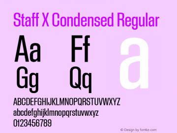 Staff X Condensed Regular Version 1.004图片样张