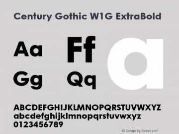 Century Gothic W1G ExtraBold Version 1.00图片样张