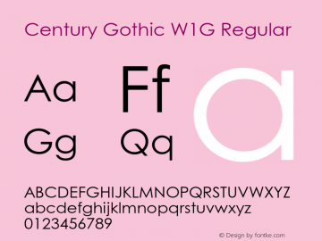 Century Gothic W1G Regular Version 1.00图片样张