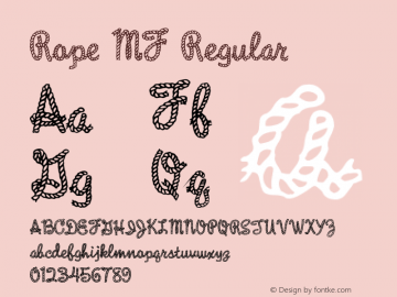 Rope MF Regular Altsys Fontographer 4.0 10/21/93 Font Sample