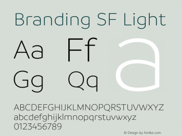 Branding SF Light Version 1.000;hotconv 1.0.109;makeotfexe 2.5.65596图片样张