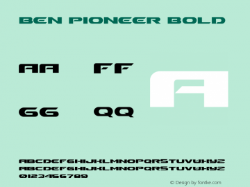 Ben Pioneer Bold Macromedia Fontographer 4.1 11/14/97图片样张