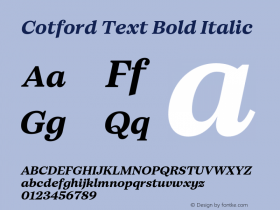 Cotford Text Bold Italic Version 1.00图片样张