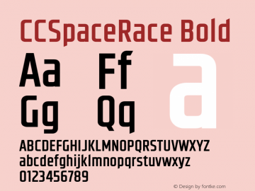 CCSpaceRace Bold Version 1.00 2018图片样张