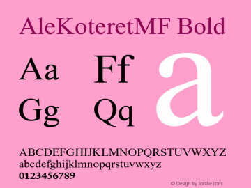 AleKoteretMF-Bold Version 2.000图片样张