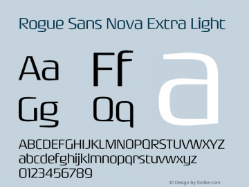 Rogue Sans Nova Extra Light Version 4.000;PS 004.000;hotconv 1.0.88;makeotf.lib2.5.64775图片样张
