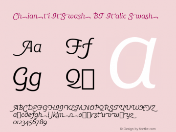 Chianti ItSwash BT Italic Swash Version 1.01 emb4-OT图片样张