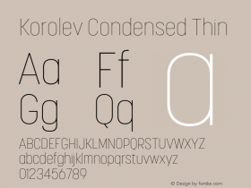 Korolev Condensed Thin Version 6.000;FEAKit 1.0图片样张