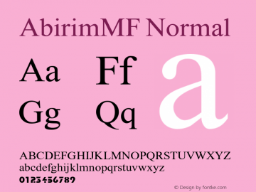 AbirimMF-Normal Version 2.000图片样张