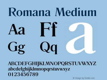 Romana Medium Version 1.001图片样张