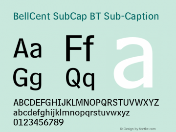 BellCent SubCap BT Sub-Caption Version 1.01 emb4-OT图片样张